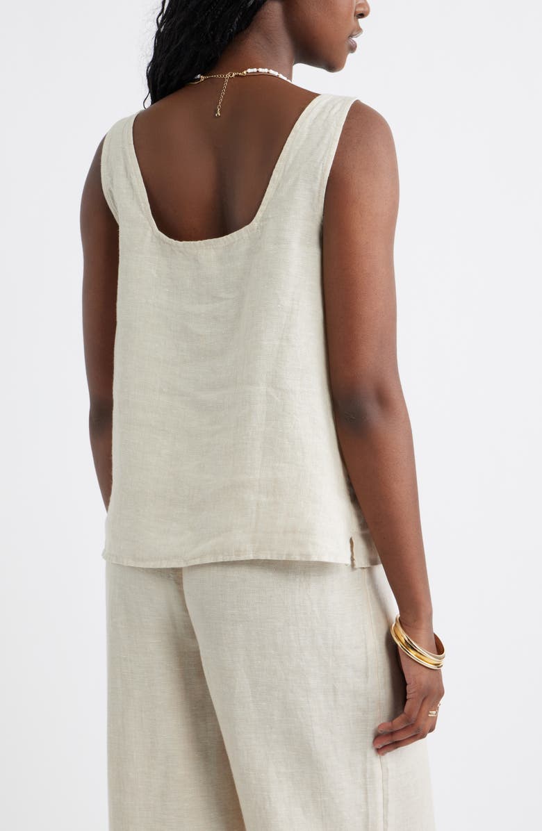 Caslon<sup>®</sup> Linen Button-Up Tank, Alternate, color, Flax