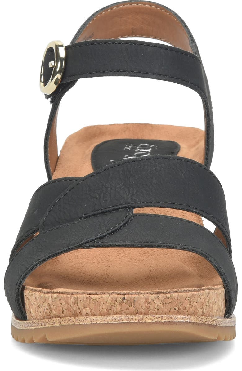 EUROSOFT Tressa Ankle Strap Wedge Sandal, Alternate, color, Black