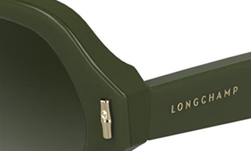 Longchamp Roseau 56mm Gradient Modified Rectangular Sunglasses In Green