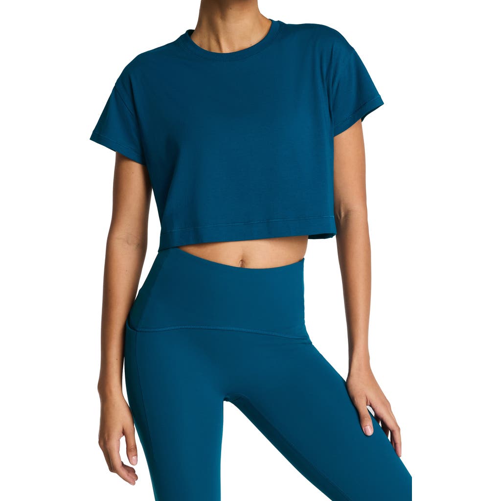 SPANX® Supernaturals Crop T-Shirt in Deep Cove at Nordstrom, Size X-Large