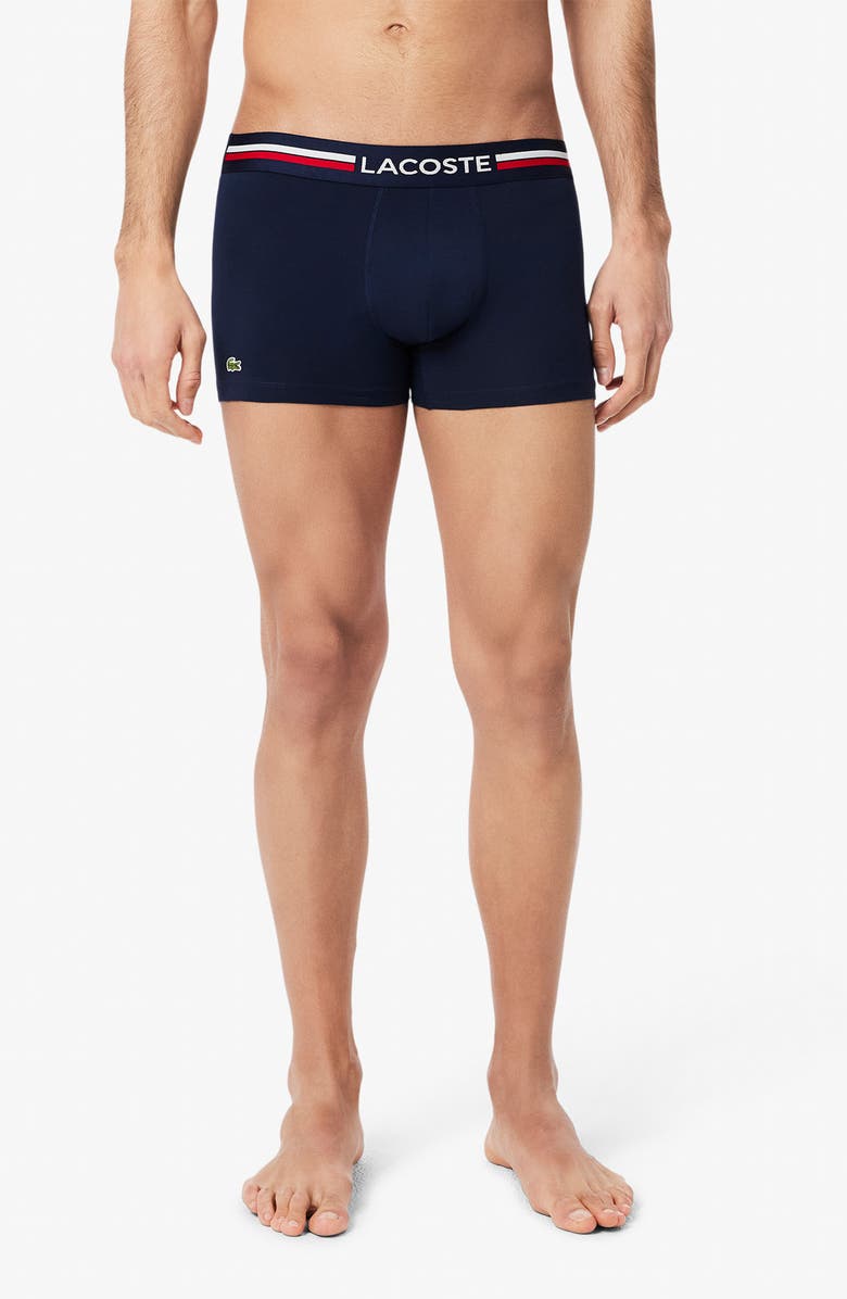 Lacoste Assorted 3-Pack Stretch Cotton Boxer Briefs, Alternate, color, Navy/ Kingdom-Overview