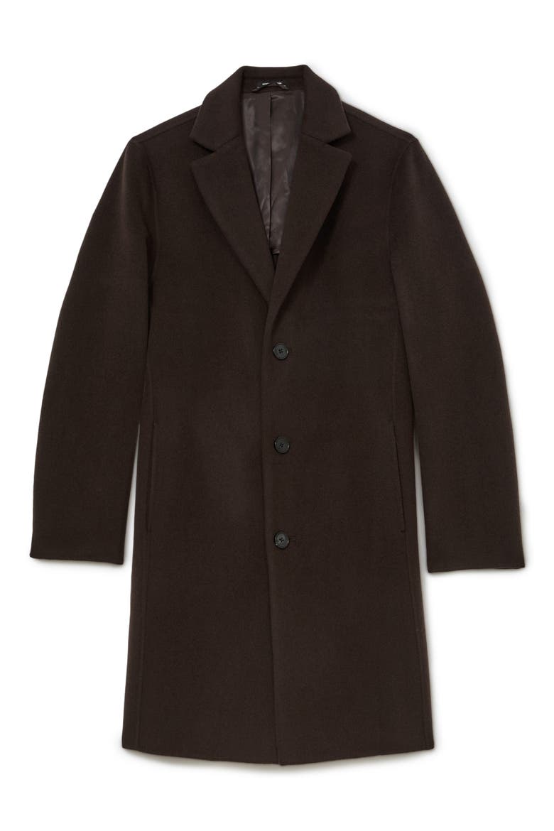 Knight Wool Blend Epsom Coat, Alternate, color, DARK BROWN