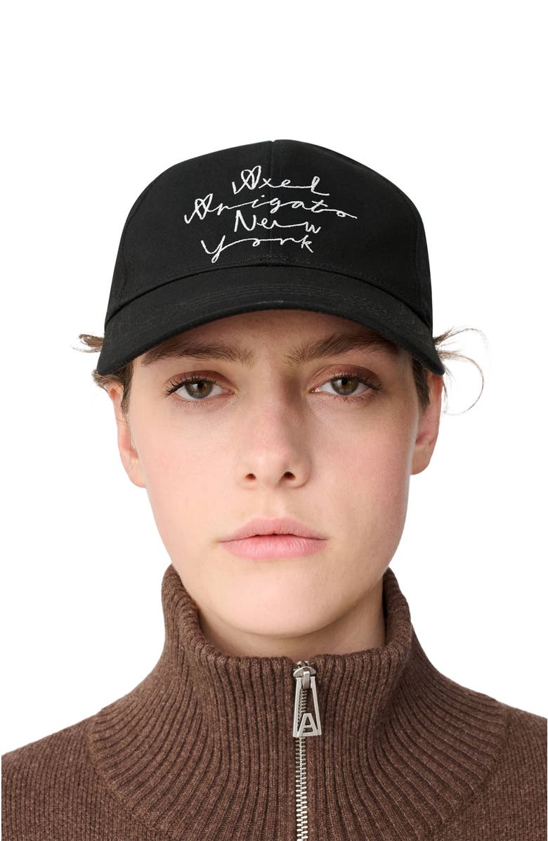Axel Arigato Scribble New York Cap, Alternate, color, Black
