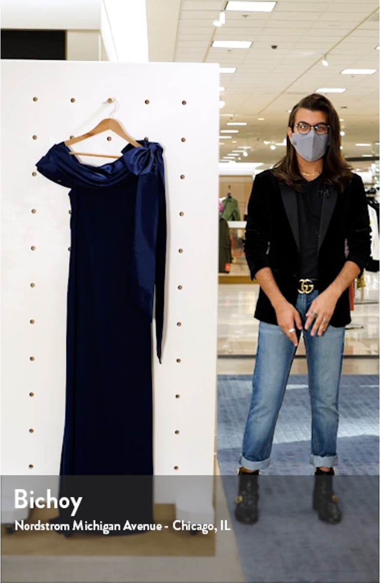 One-Shoulder Crepe Column Gown, sales video thumbnail