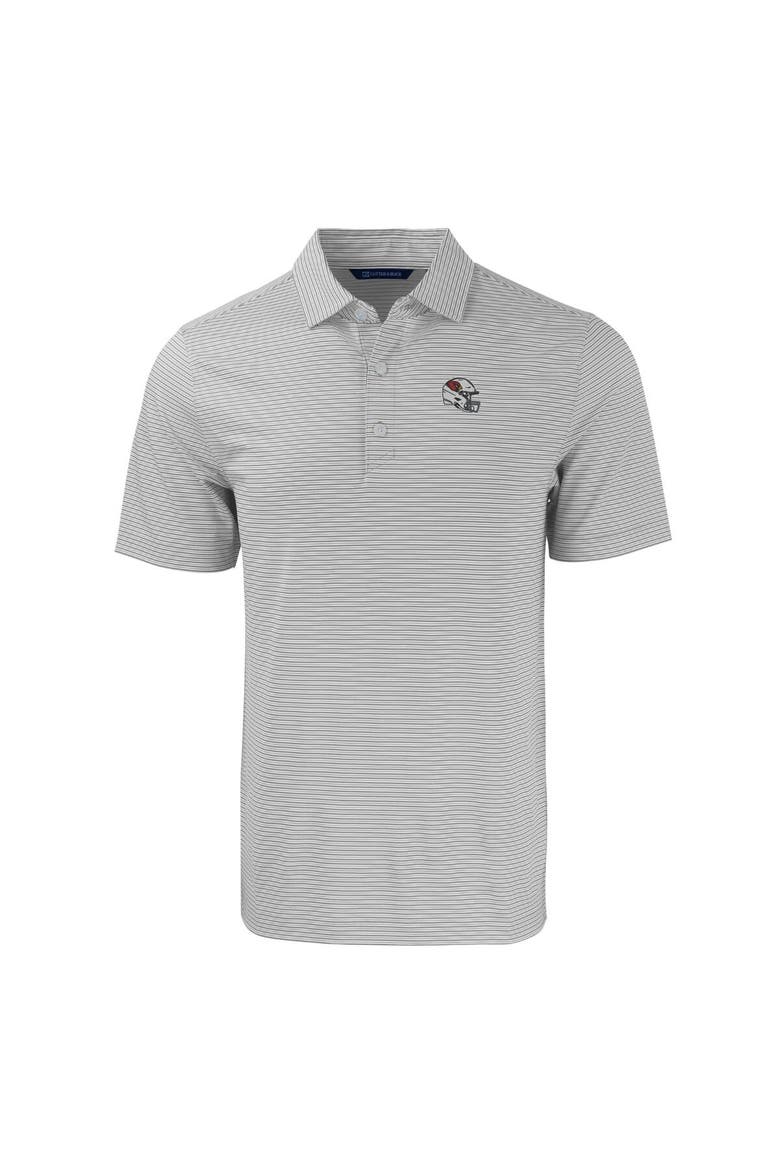 Men's Cutter & Buck  Gray/White Arizona Cardinals Helmet Forge Eco Double Stripe Stretch Recycled Polo, Alternate, color, Gray