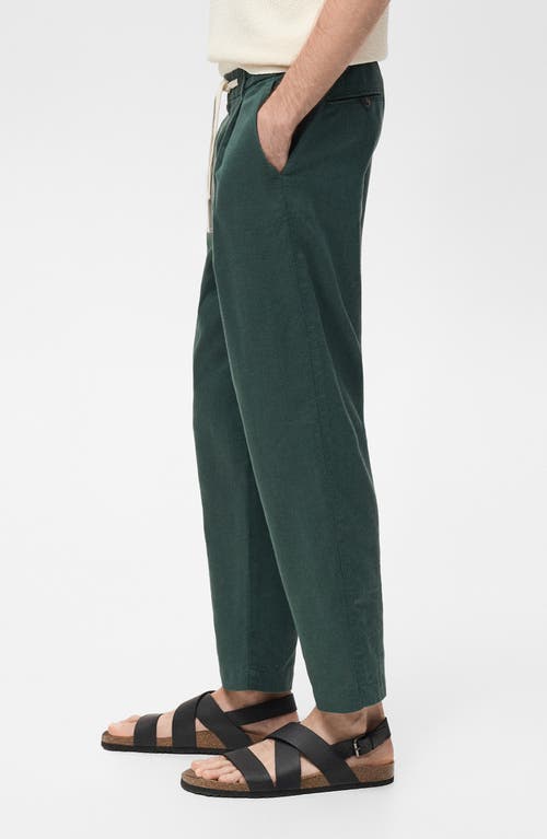 Mango Men's Eu Slim-fit Linen-blend Drawstring Pants In Dark Green