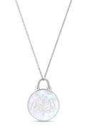 Roseate TreasureLock Tree of Life Mother-of-Pearl Pendant Necklace