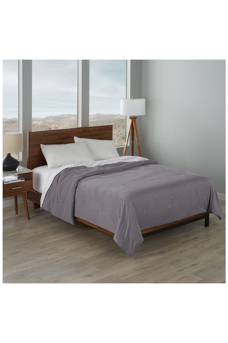 Cooling Jersey Fabric Down Alternative Comforter, Alternate, color, CHARCOAL