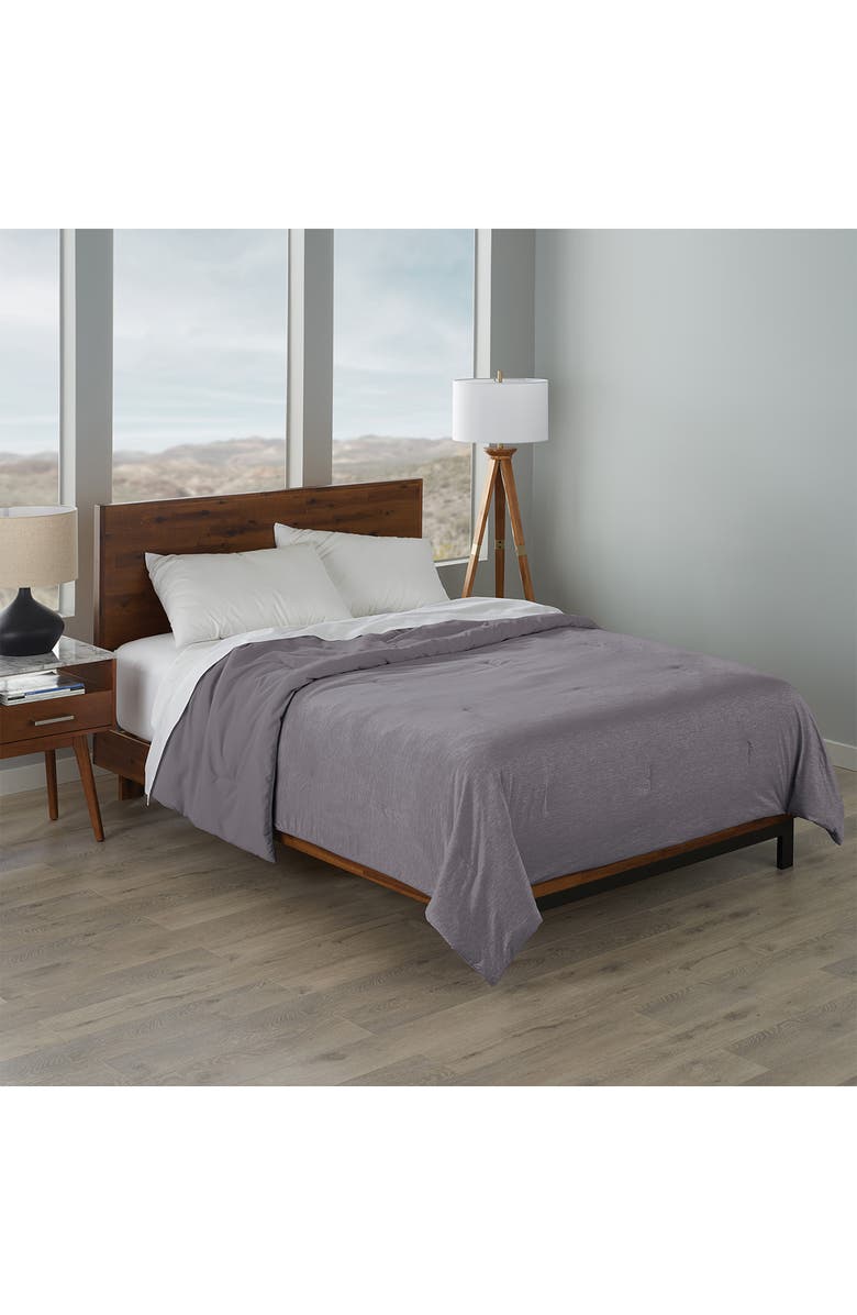 ELLA JAYNE HOME Cooling Jersey Fabric Down Alternative Comforter, Alternate, color, Charcoal