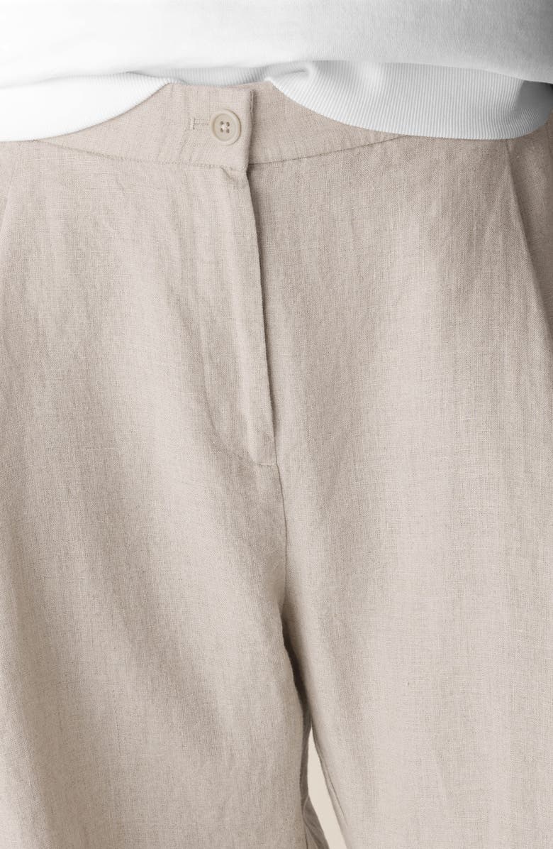 Eileen Fisher Curved Organic Linen Ankle Pants, Alternate, color, Undyed Natural