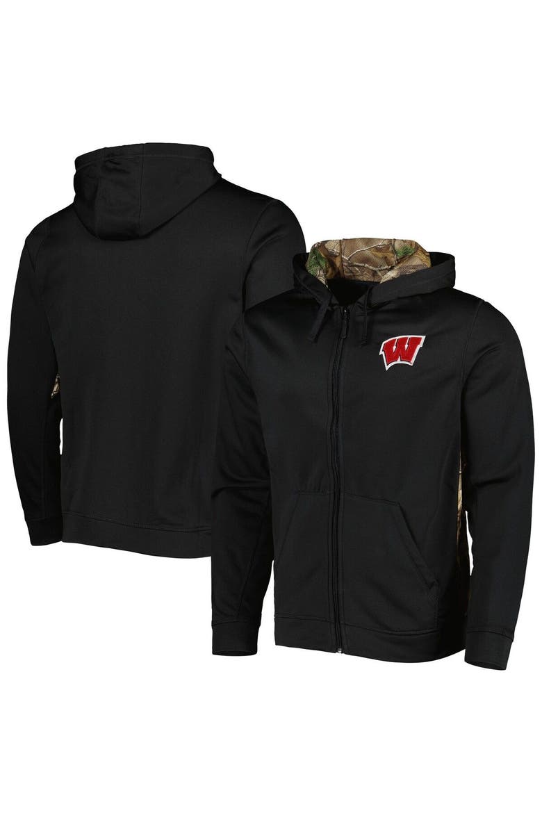 Men's Dunbrooke Black/Camo Wisconsin Badgers Decoy Full-Zip Hoodie, Main, color, Camo