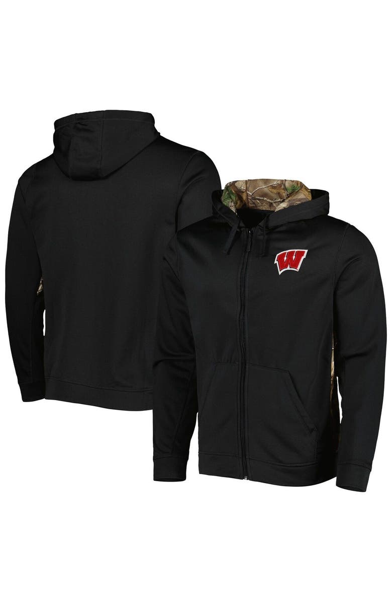 DUNBROOKE Men's Dunbrooke Black/Camo Wisconsin Badgers Decoy Full-Zip Hoodie, Main, color, Camo