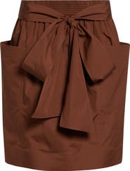Chloé Tie Waist Cotton Poplin Skirt