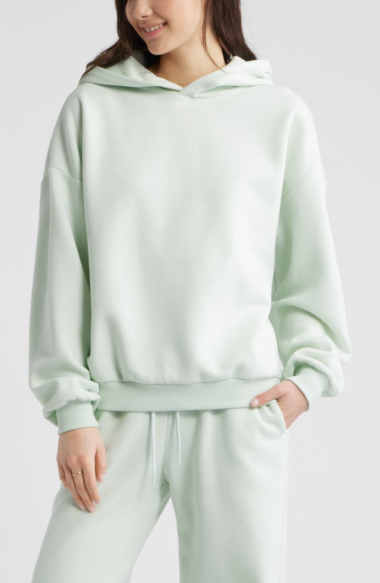 BP. Relaxed Fleece Hoodie, Main, color, Green Cloud