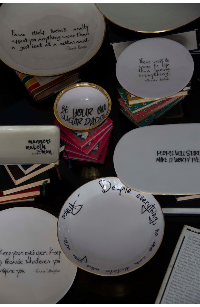 Lunares Bowl With Quote - David Bowie, Alternate, color, White