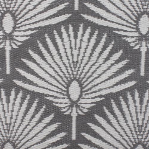 Northlight 4x6ft Fan Leaf Rectangular Outdoor Area Rug In Gray