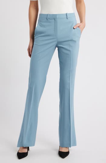 Theory Stretch Wool Trousers In Blue