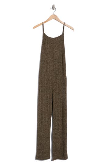 Amuse Society Sunbath Knit Jumpsuit In Brown