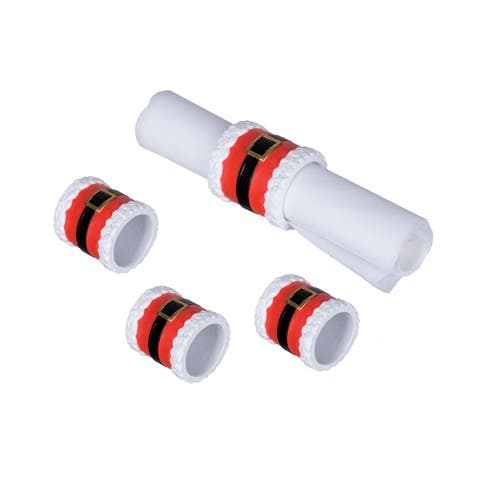 Santa Belt Napkin Rings Set of 4