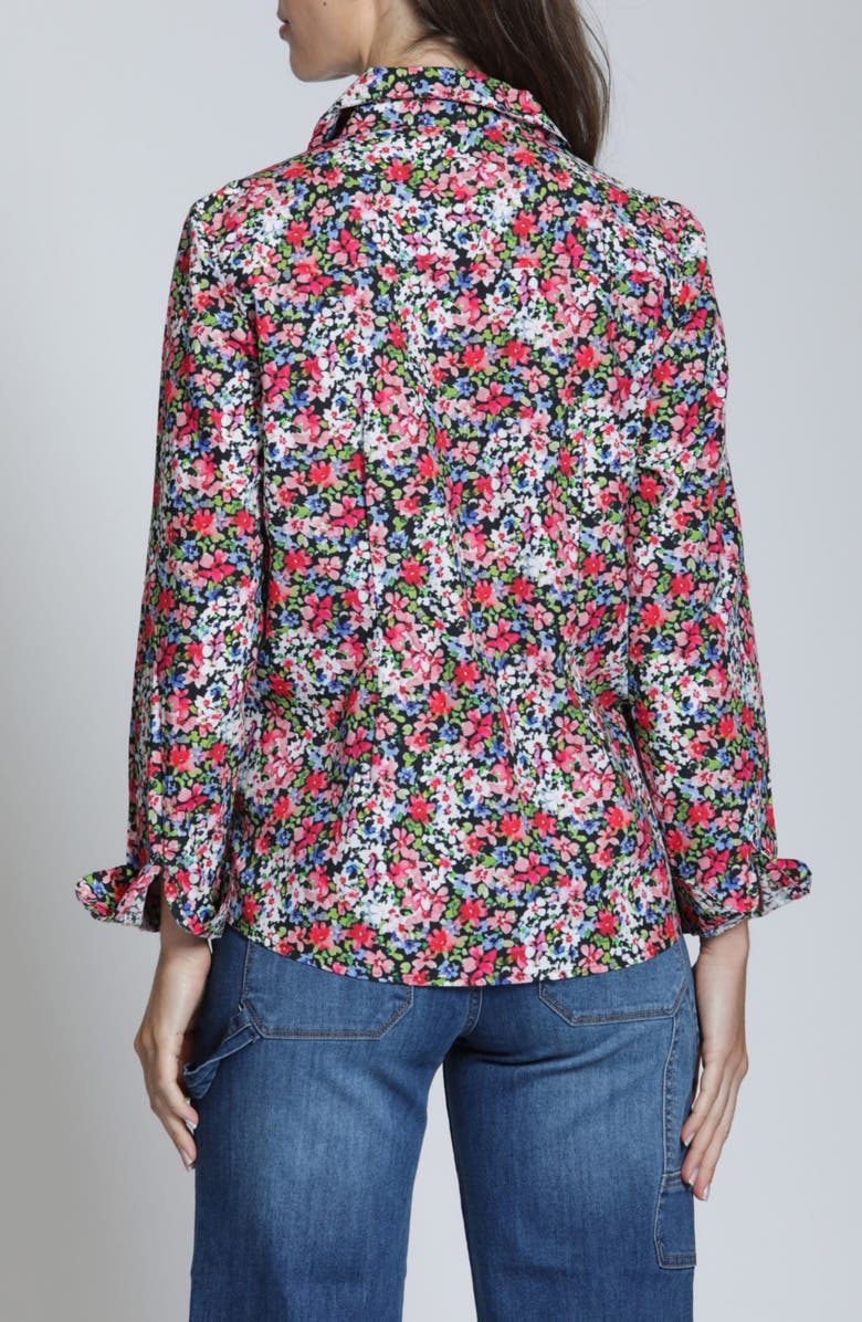 APNY Classic Floral Button-Up Shirt, Alternate, color, Red Blue Multi