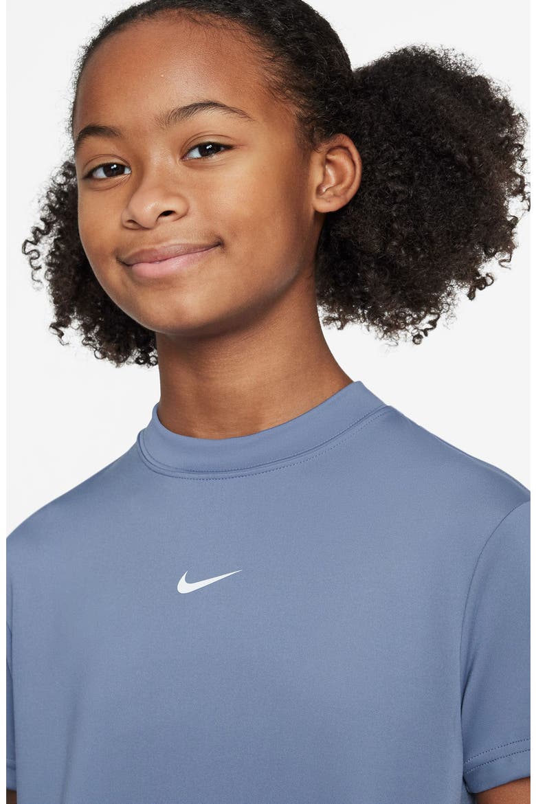 Kids' Dri-FIT Mesh Inset Top, Alternate, color, WORLD INDIGO/WHITE