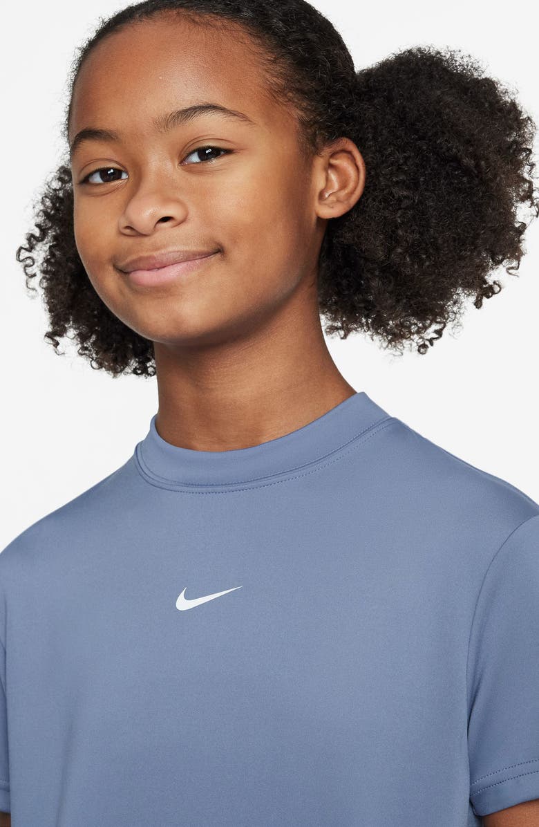 Nike Kids' Dri-FIT Mesh Inset Top, Alternate, color, World Indigo/White