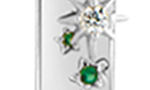 Sterling Forever Cubic Zirconia Burst & Tag Charm Pendant Necklace In Silver