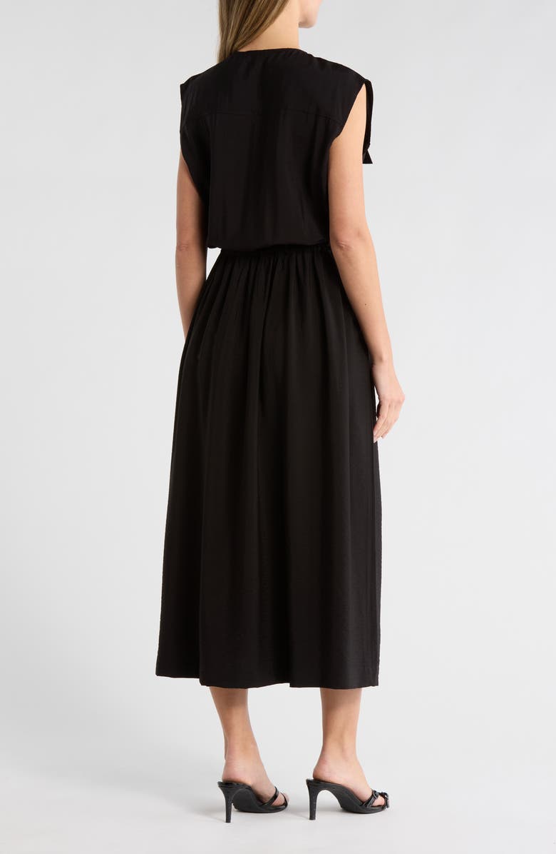 Ellen Tracy Sleeveless Crinkle Dress, Alternate, color, Black