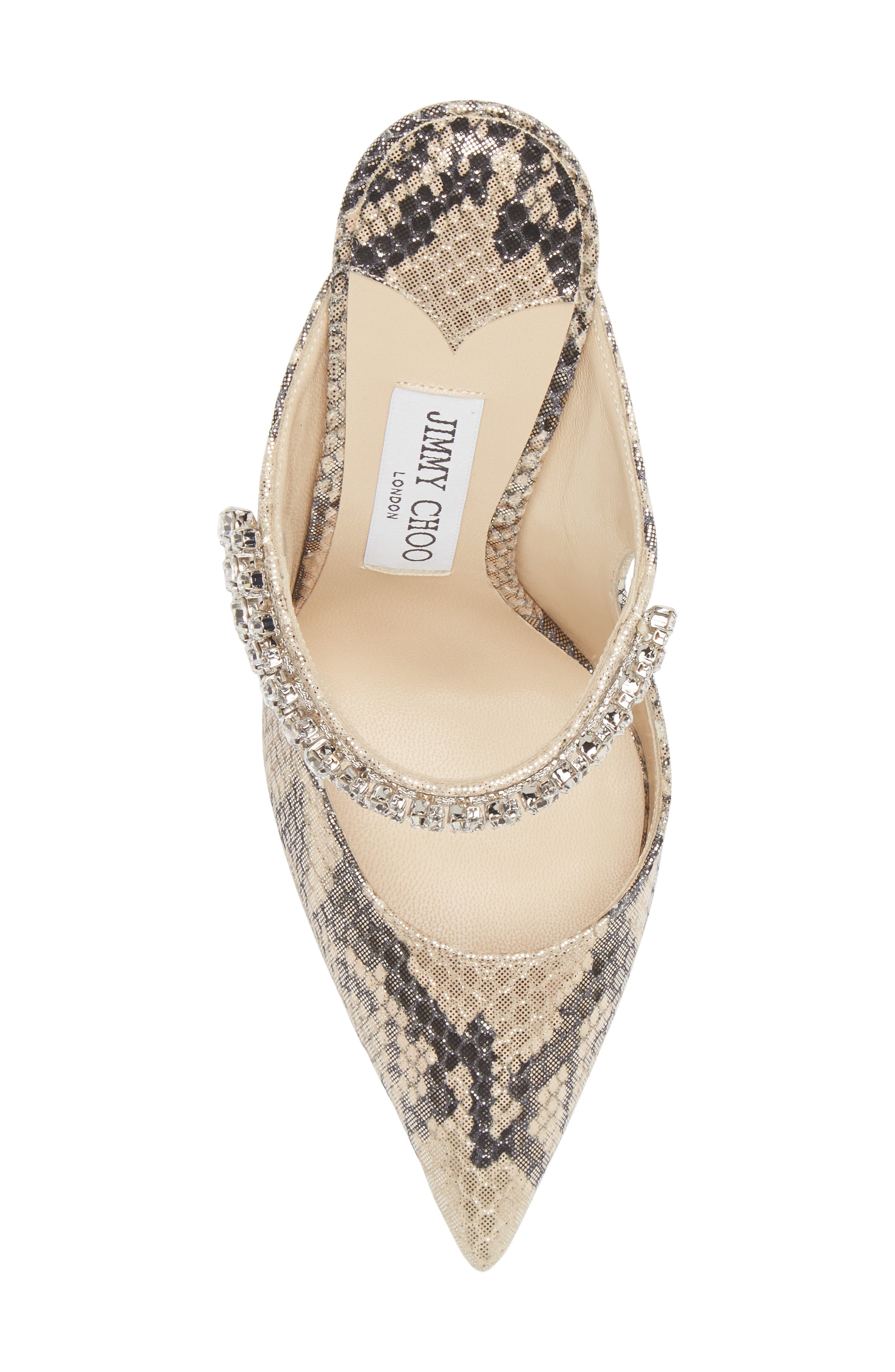 Jimmy Choo Bing Crystal Embellished Metallic Mule, Alternate, color, 