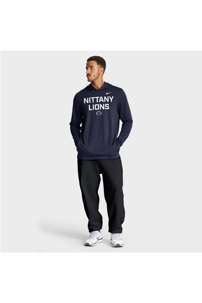 Men's Nike Navy Penn State Nittany Lions 2025 Sideline Performance Long Sleeve Hoodie T-Shirt, Alternate, color, Navy