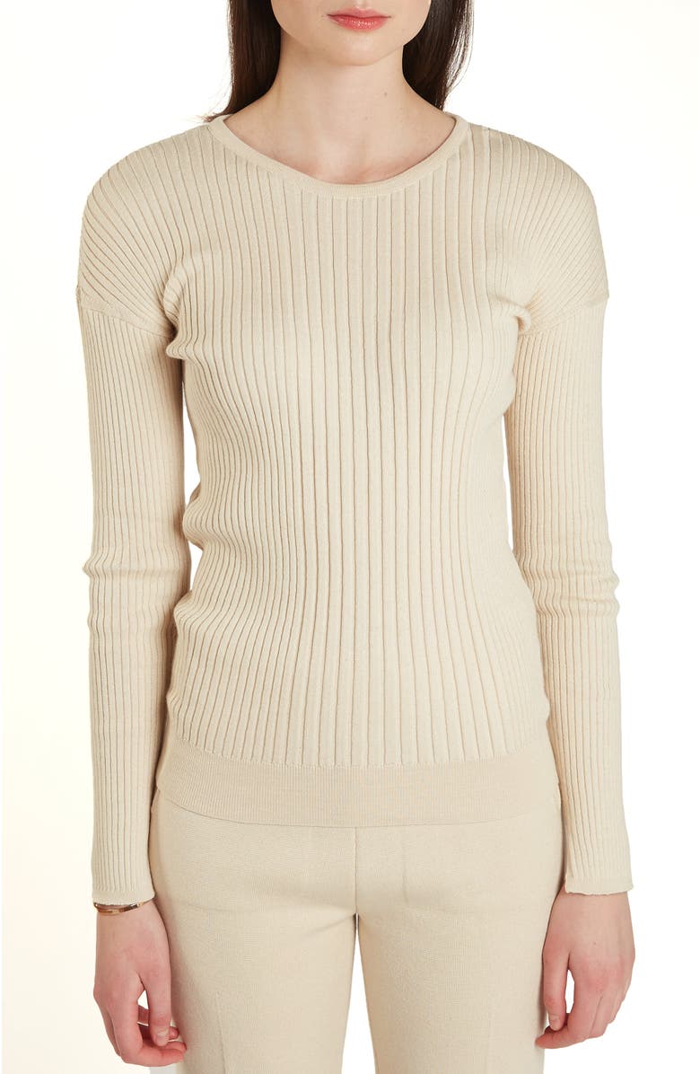 oyun Cotton classic Rib Crew Ivory, Main, color, 