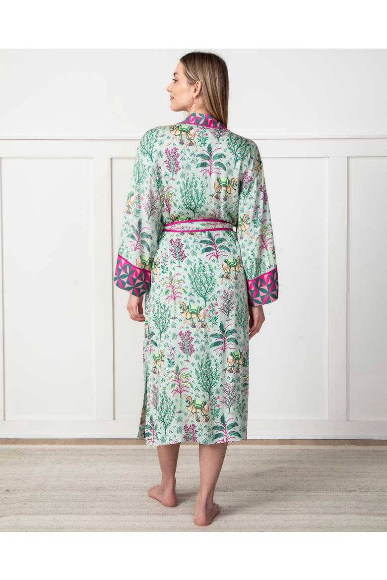 Eco Satin Robe, Alternate, color, Avocado