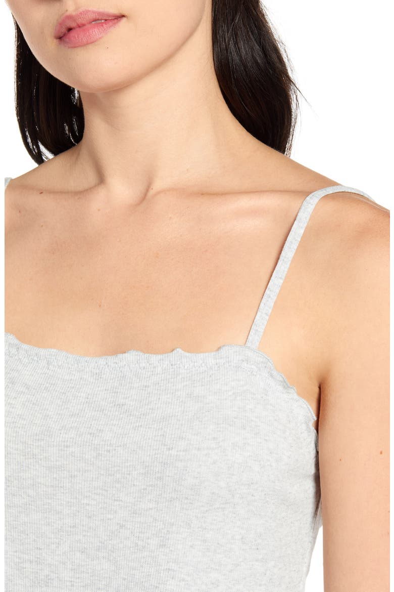 x Claudia Sulewski Ruffle Edge Crop Camisole, Alternate, color, GREY QUIET HEATHER
