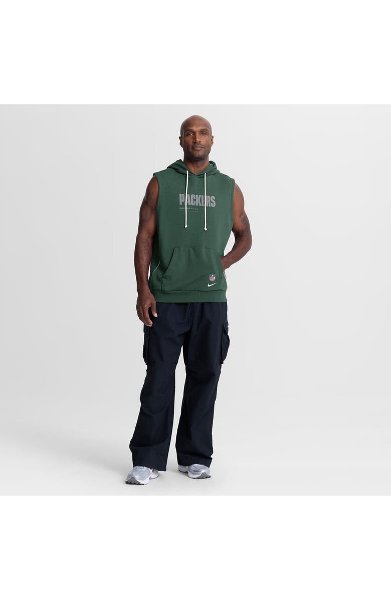Nike Men's Nike Green Green Bay Packers Sideline Standard Issue Dri-FIT Sleeveless Hoodie, Alternate, color, Green