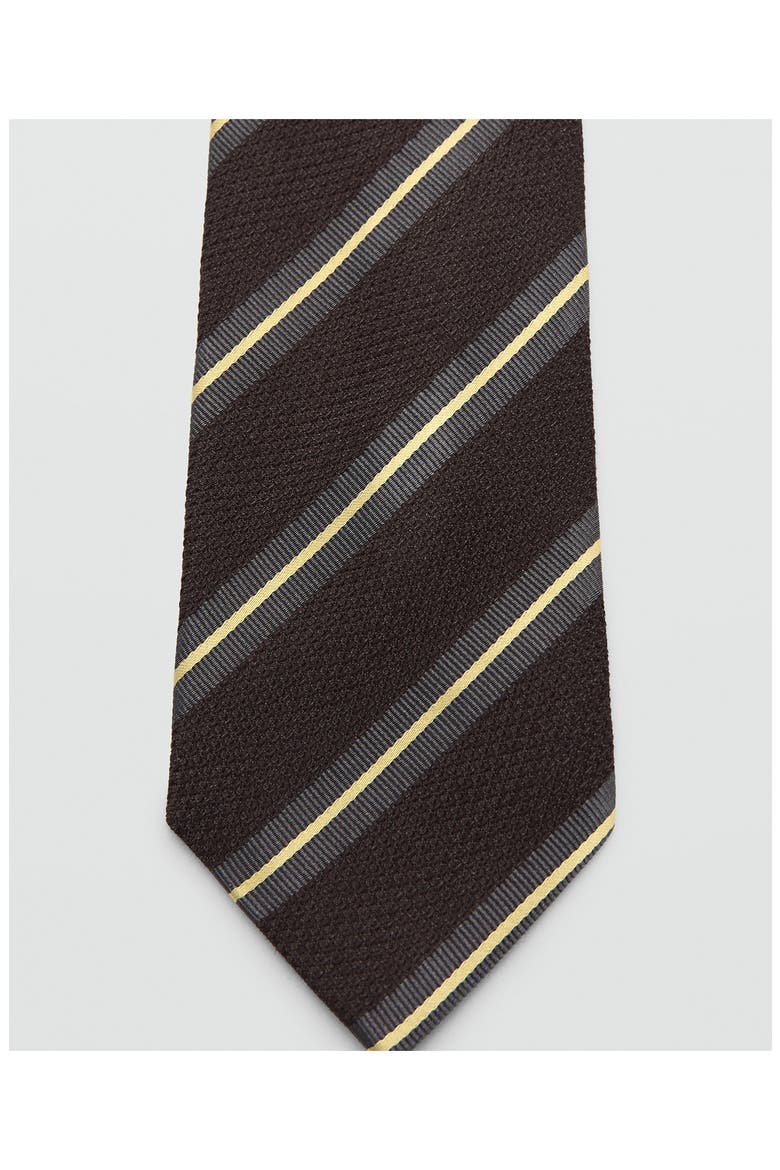 Combined Stripe Tie, Alternate, color, BROWN