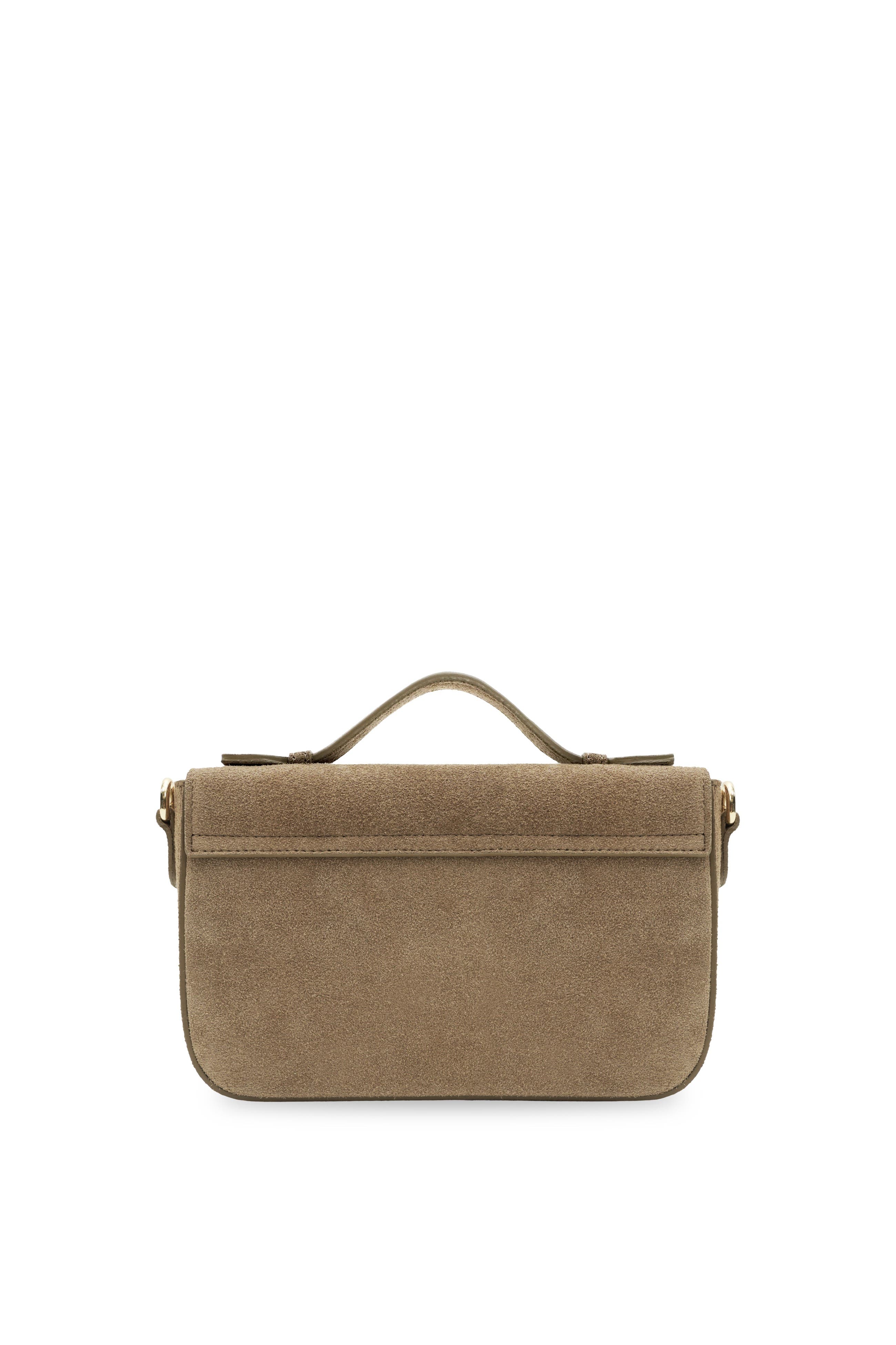 The Flora Top Handle Suede Bag, Alternate, color, Mink