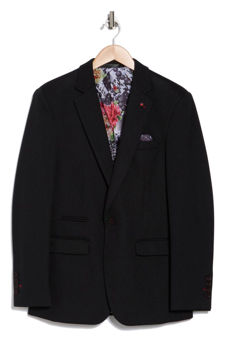 Slim Fit Knit Fashion Blazer, Alternate, color, BLACK