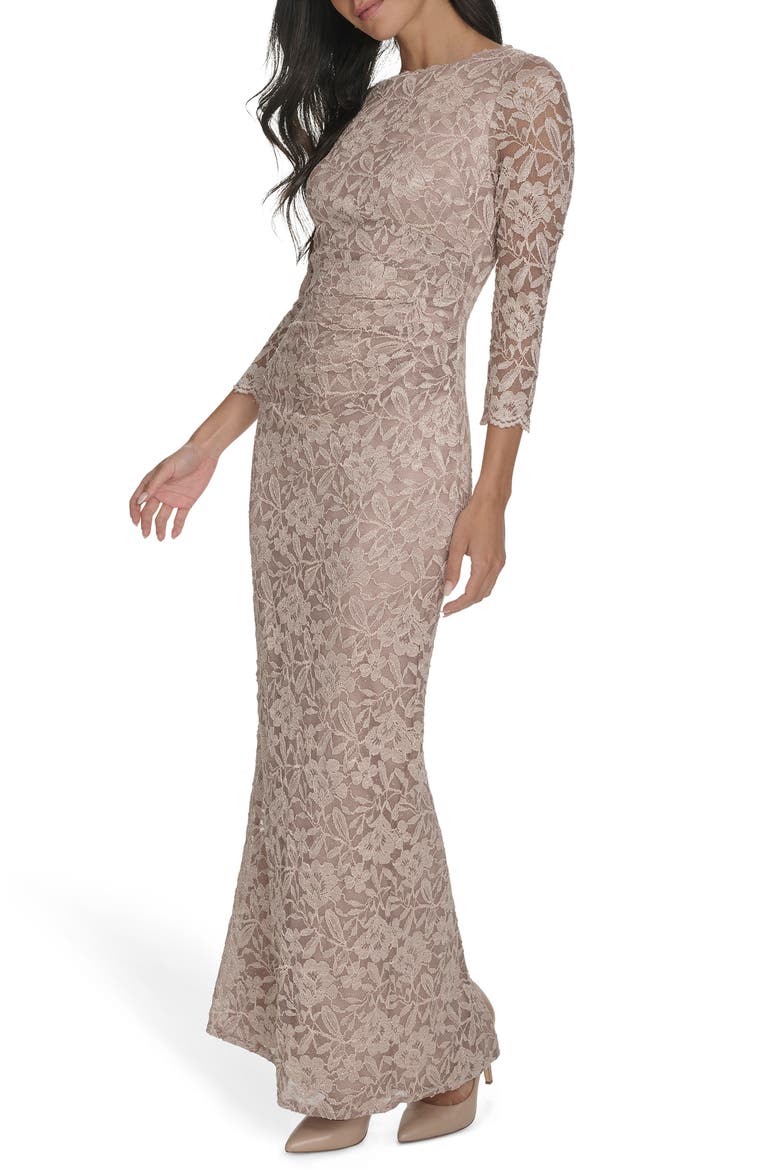 Lace Column Gown, Alternate, color, CHAMPAGNE