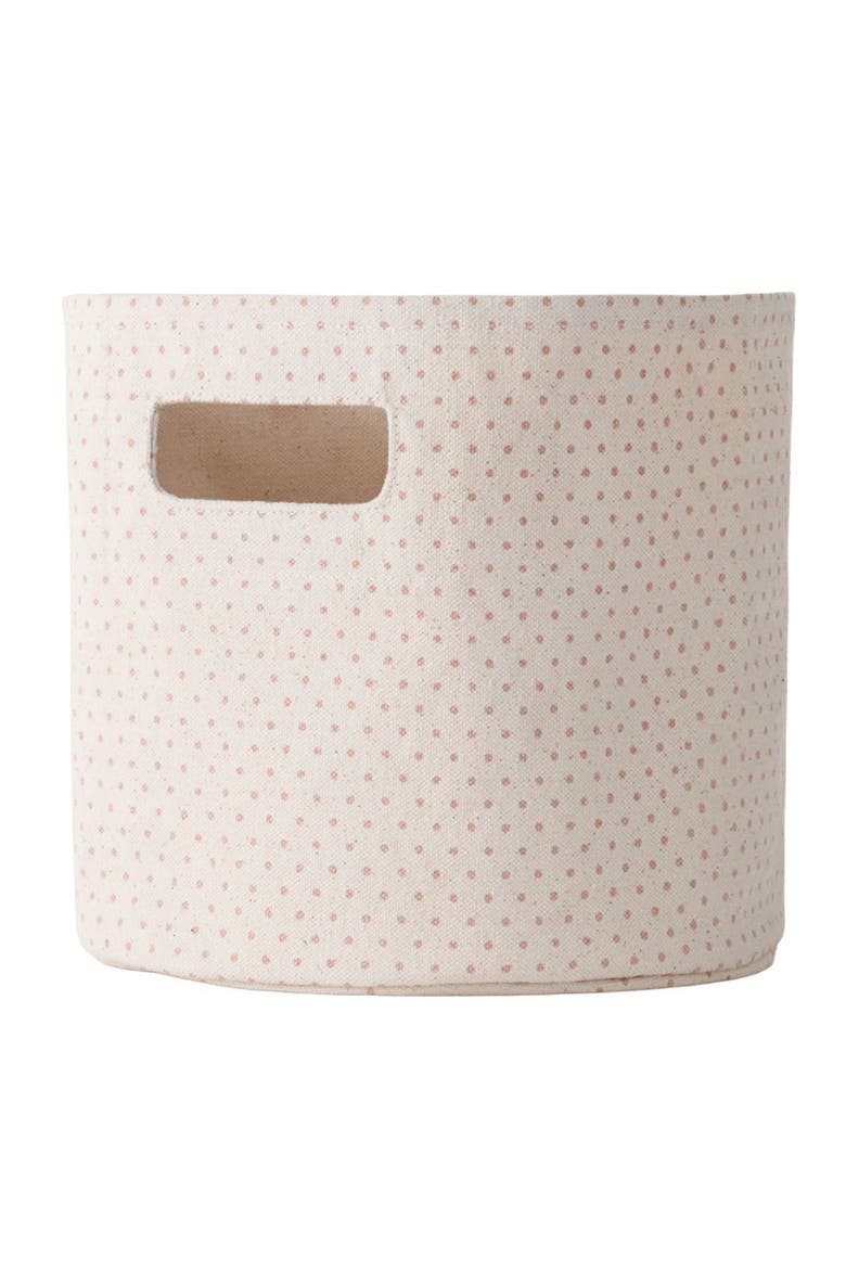 Mini Cotton Canvas Basket, Main, color, PIN DOT PEONY