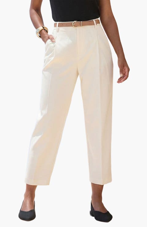 Belted Cropped Trousers