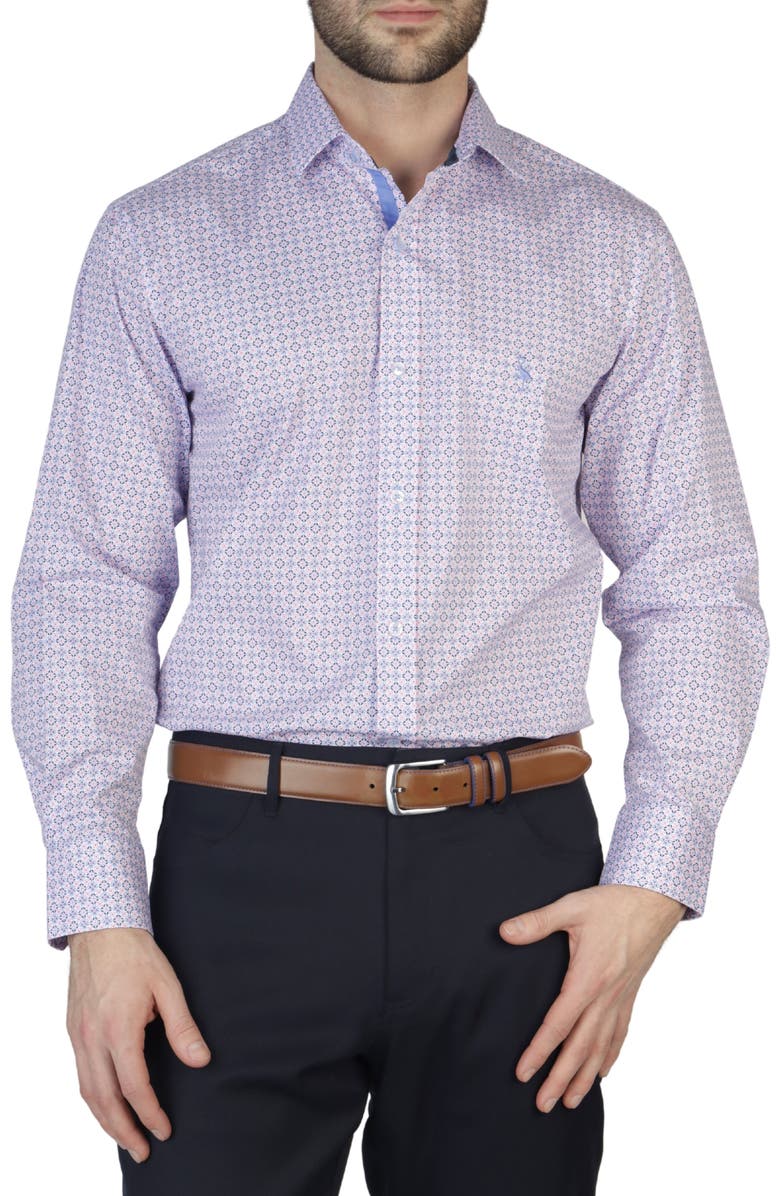 TailorByrd Medallion Poplin Stretch Shirt, Main, color,