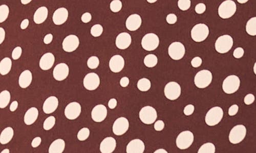 Halogen ® Polka Dot Long Sleeve Satin Top In Burgundy