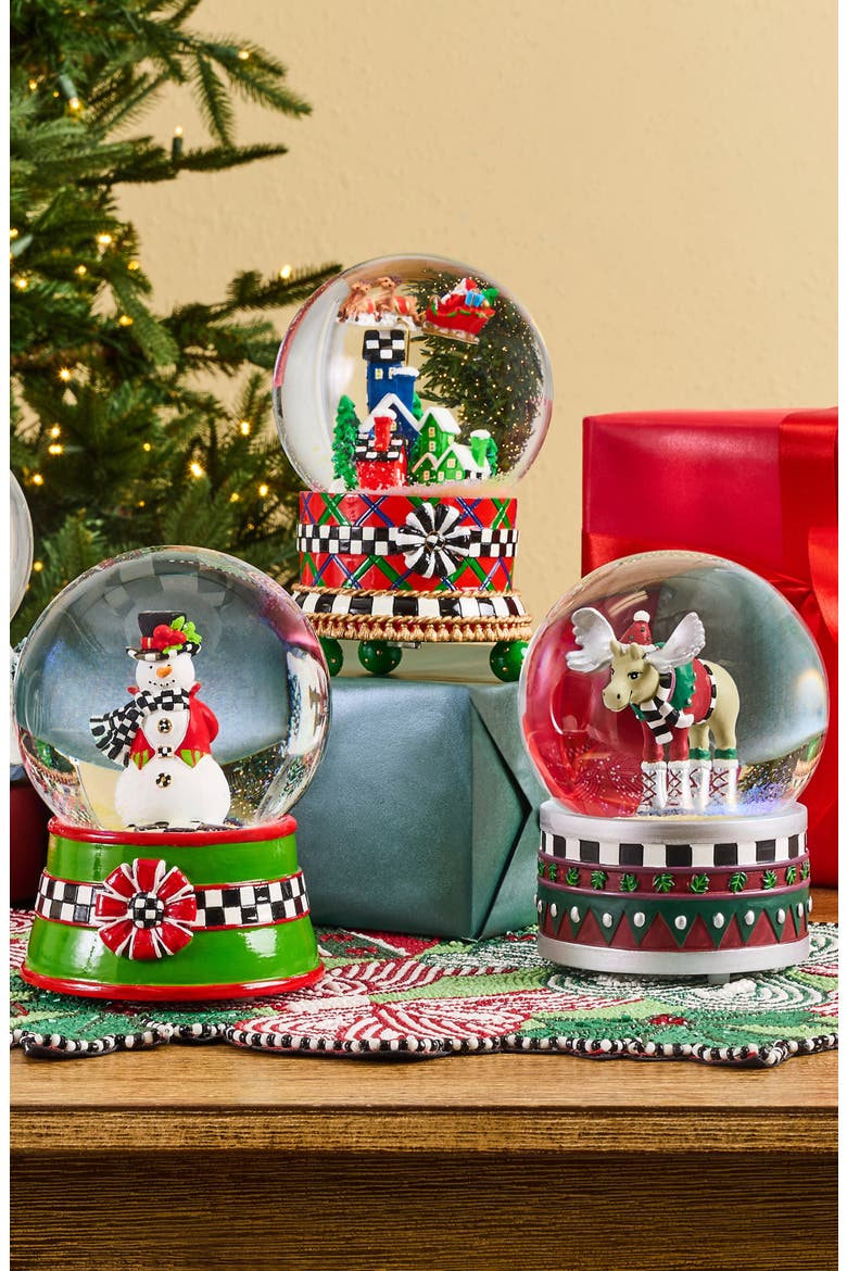 Patience Brewster Mooseltoe Snow Globe, Alternate, color, RED