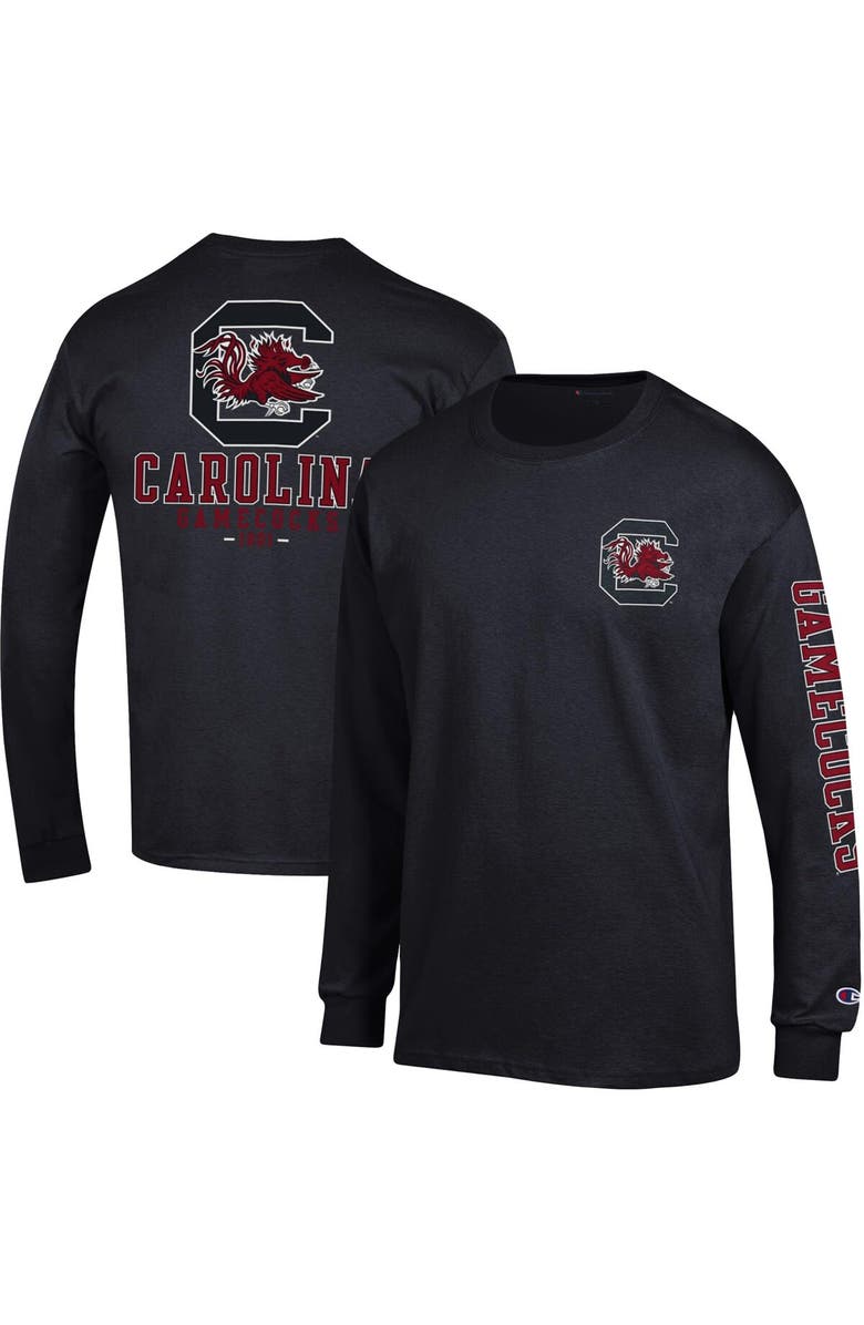 Champion Men's Champion Black South Carolina Gamecocks Team Stack 3-Hit Long Sleeve T-Shirt, Main, color, 