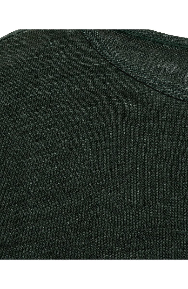 MANGO Dolman Short Sleeve Linen Slub Jersey Top, Alternate, color, Green