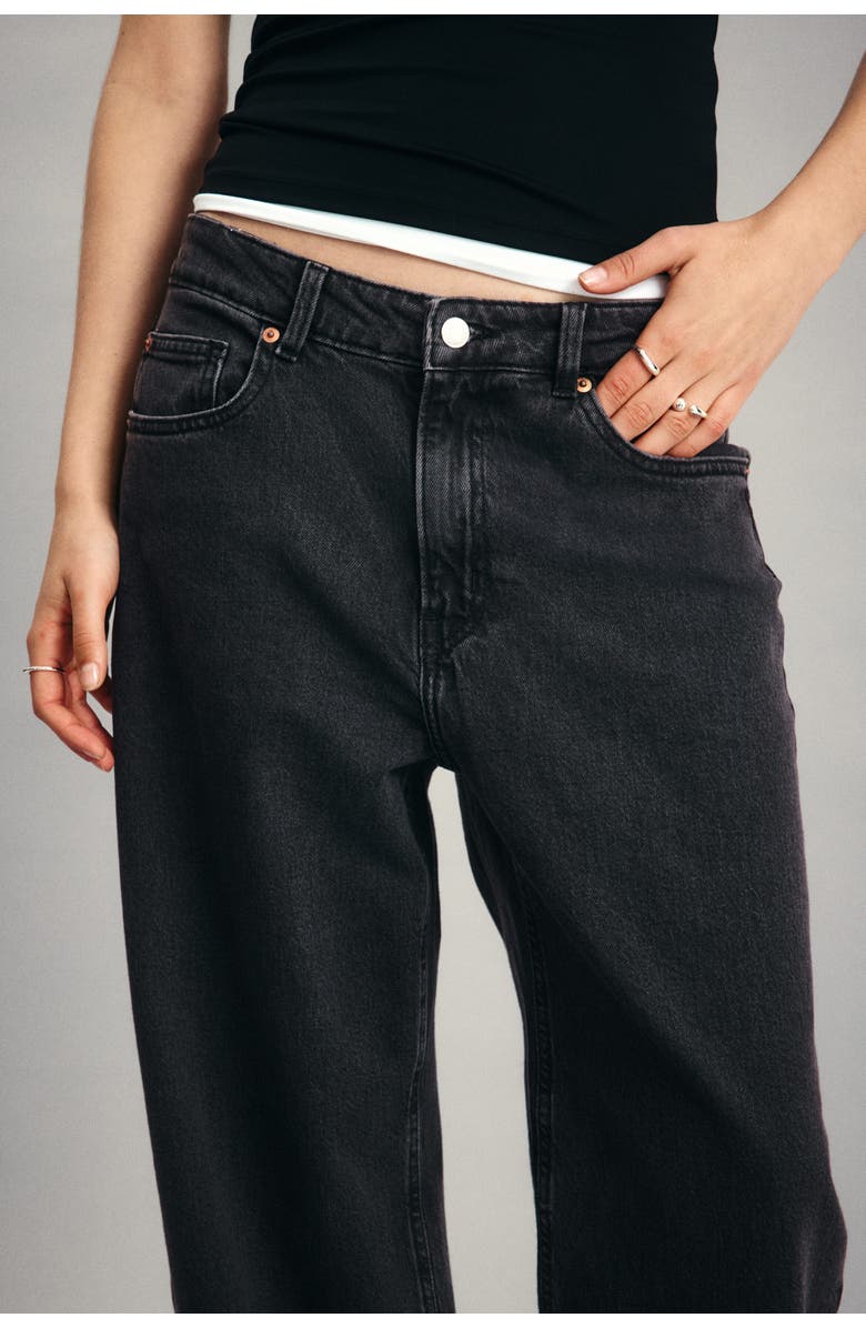 H&M Harper high rise wide leg jeans, Alternate, color, Dark Denim Gray