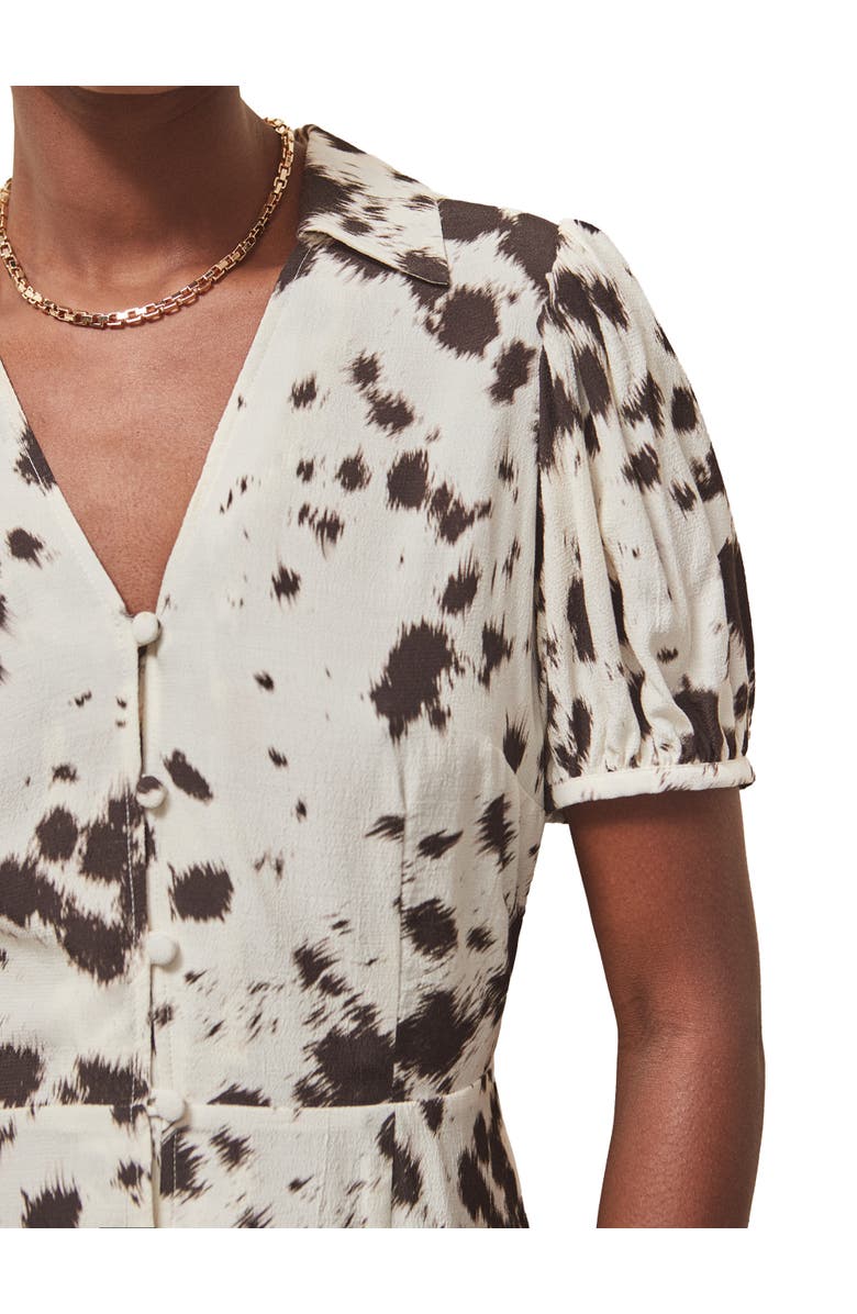 Ro&Zo Animal Print Button Front Shirt Dress, Alternate, color, Mono