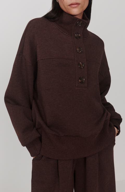 Bronya Button Placket Sweatshirt