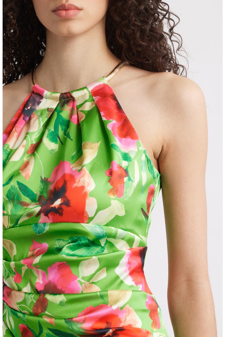 Floral Print Minidress, Alternate, color, GREEN MULTI