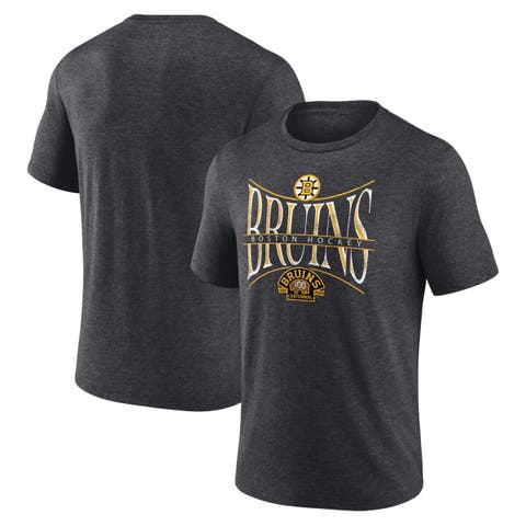 Men's Fanatics Branded  Heather Charcoal Boston Bruins Centennial Hockey Tri-Blend T-Shirt